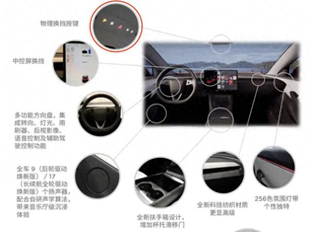 新款特斯拉Model 3仍提供物理换挡按键，但位置尴尬