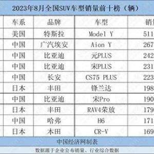 8月SUV：新能源占比超6成，特斯拉Model Y一骑绝尘