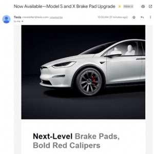 特斯拉Model S/X可升级版刹车片及卡钳，分别为750和2700美元