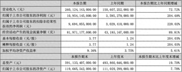 比亚迪上半年营收2601亿元，净利润增超两倍，汽车毛利率超20%