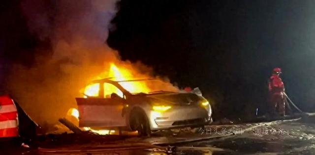 目击者惊呼：特斯拉遭遇致命事故，车主被火焰包围，悲剧不可挽回